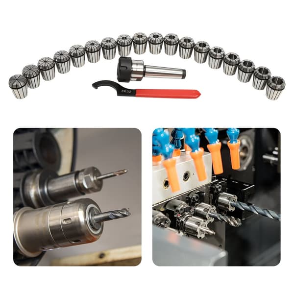 MT3 ER32 Collet Sæt, 18 Colletter, Klemrange 2-20mm, Præcisionsnøjagtighed 0.0006"