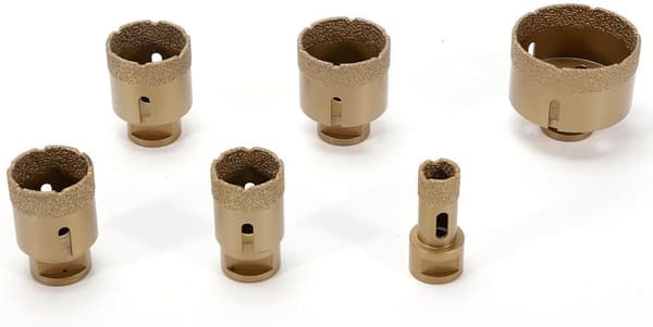 Diamantbor Sæt, Seks Størrelser 20 mm til 68 mm, M14 Gewind, Professionel Kvalitet