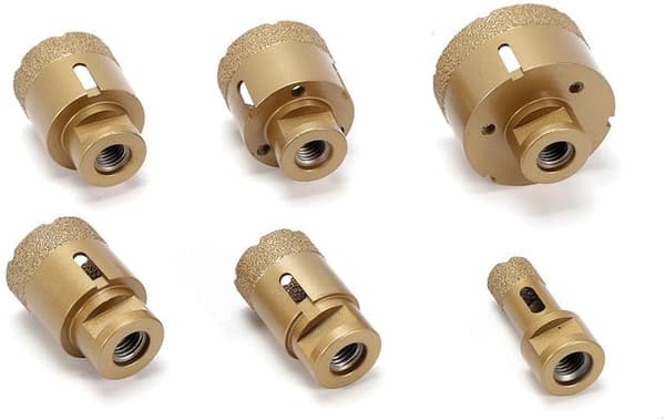 Diamantbor Sæt, Seks Størrelser 20 mm til 68 mm, M14 Gewind, Professionel Kvalitet