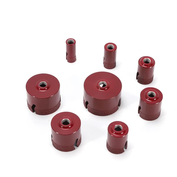 Diamantborrbits-set, 20-68 mm storlekar, M14-kompatibilitet,Röd