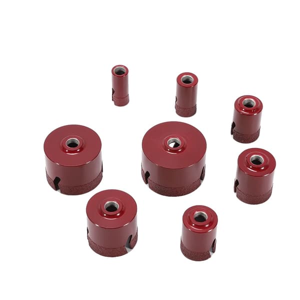 Diamantborrbits-set, 20-68 mm storlekar, M14-kompatibilitet,Röd