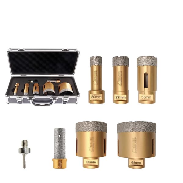 Diamantborrbits-set, 7 st, för porslin och kakel,M14-gänga, 7 stycken