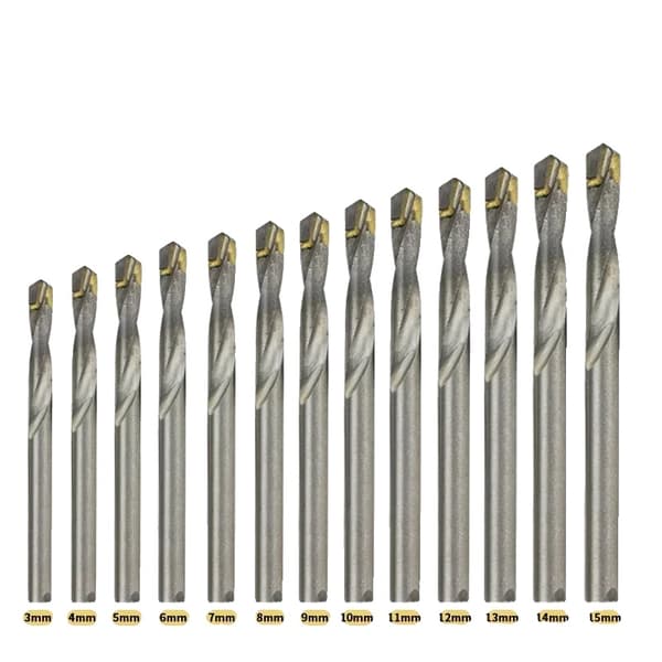 Karbidborr, rak skaft, 13 stycken, metallborrning,13st