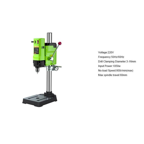 1050W 800r/min 6-växlad bordsborrmaskin, 60 mm spindelslag, 3-16 mm borrspänndiameter