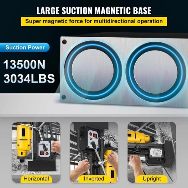 1200W 1-23mm 550RPM 13500N elektrisk magnetisk borrmaskin, med kylsystem