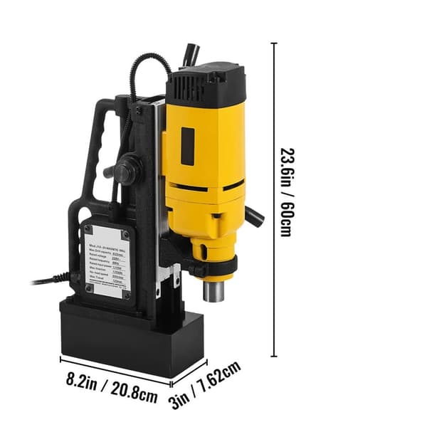 1200W 1-23mm 550RPM 13500N elektrisk magnetisk borrmaskin, med kylsystem
