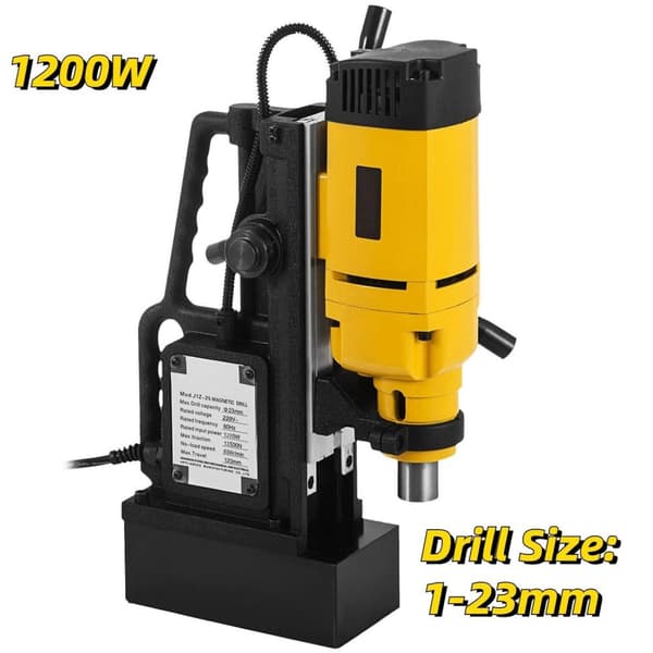 1200W 1-23mm 550RPM 13500N elektrisk magnetisk borrmaskin, med kylsystem