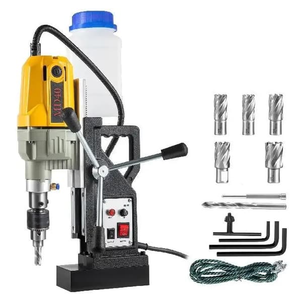 1100W 580rpm 12000N elektrisk magnetisk borrpress med 7 borr, utmärkt prestanda, snabb värmeavledning, användarvänlig design