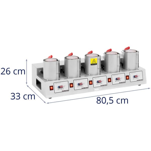 MSW - Muggpress - För 5 koppar - Upp till 250 °C - LCD-display - Timer