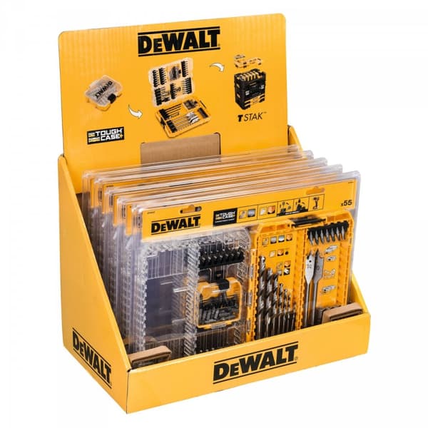 DeWalt DT70757 pora- ja teräsarja 55 osaa.