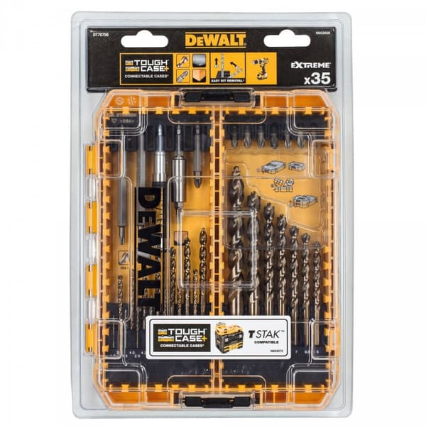 DeWalt DT70756 bore- og bitsæt med 35 dele.