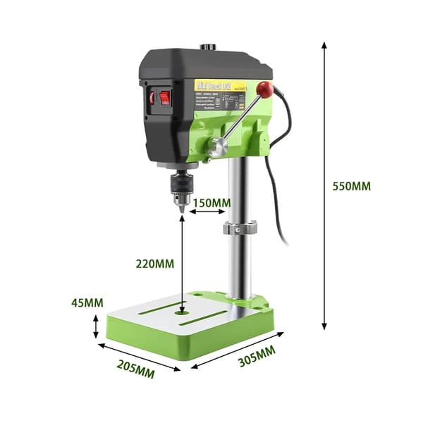 Bänkborrmaskin, 6-hastighetsdrift, 13 mm max borrdiameter, 220V nominell spänning
