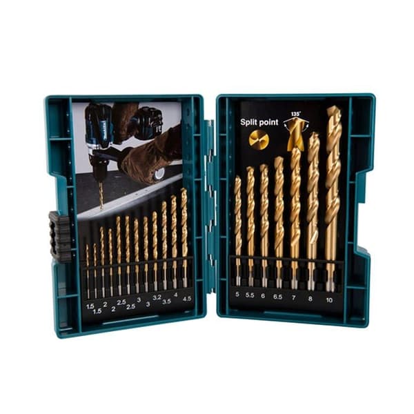 Metallborr - Makita - 19-delars set - HSS-Tin - Hållbar - Noggrann