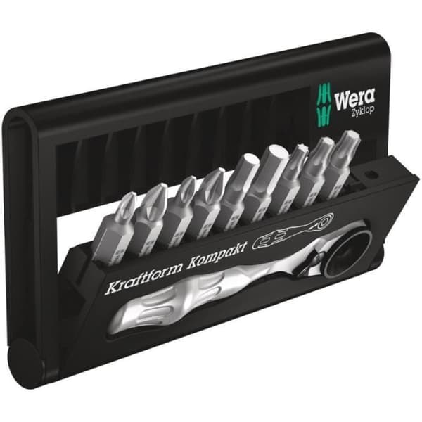 Wera Tools BC 10 Zyklop Mini BT 1, 10 st, Hex (imperial), Phillips, Crosshead, Torx, PH 1,PH 2, PZ 1,PZ 2, T15,T20,T25, 4