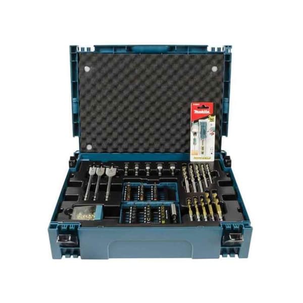 Borr- och skruvset - MAKITA - B-49638 - 69 stycken - Makpac box - Blå färg