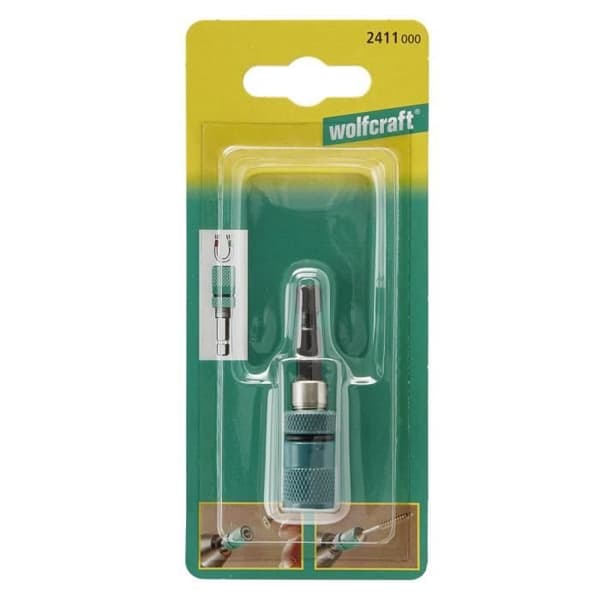 Magnetisk bitshållare med djupstopp - WOLFCRAFT - 2411000 - Grön - 6-sidig - L 60mm