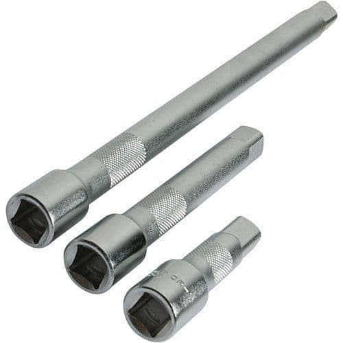 Rallonger Fyrkant 1/2 - SILVERLINE 783095 - Set om 3 - Kromstål - 75 och 150 mm