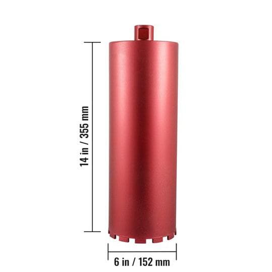 152mm diameter 450mm längd diamantkärnborr med extra blad, 5/4 tum gänga, högkvalitativt material, snabb/stabil borrning