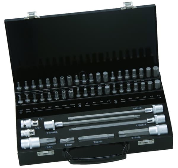 Bits sæt 49 stk Torx, 10 mm, HEX, XZN M