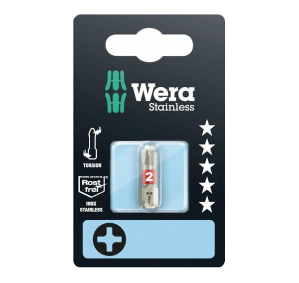 Wera 3851/1 torsions rustfri bit PH 2 x 25mm