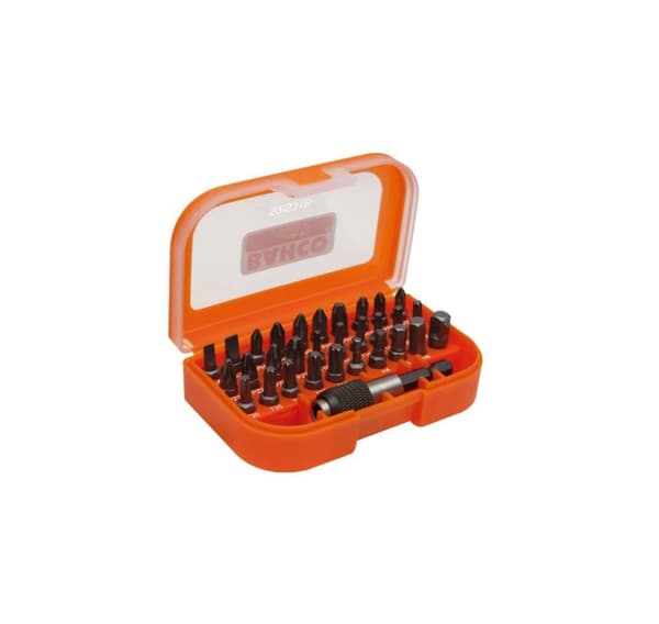 Bahco skruvmejselbitssats 31 st med snabbkopplingsbitsadapter PH, PH2G, PZ, SL, Hex och TORX