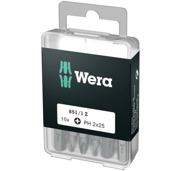Wera 851/1 DIY-boks Standard bits 10 stk, PH 1 x 25 mm