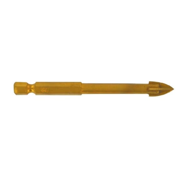 Glasbor med 4 skær, 1/4" HEX-skaft, Ø6mm