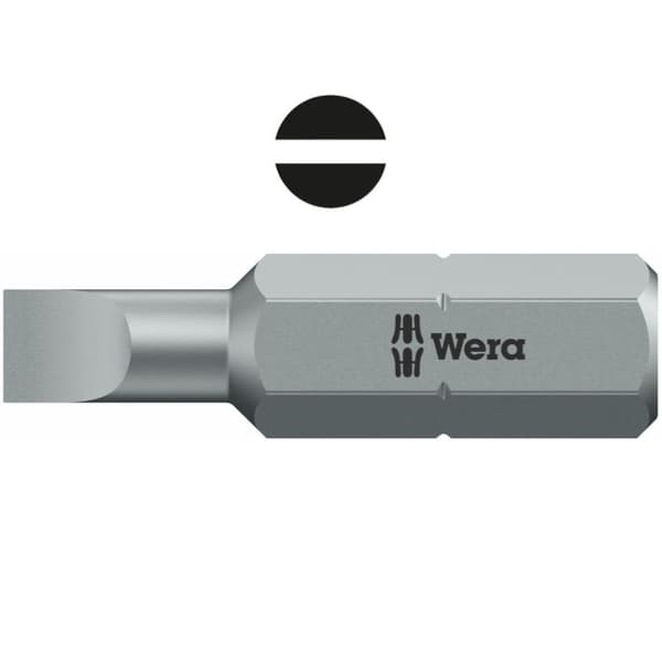 Sæt med 15 produkter. Bit til slidsskruer Wera 800/1 Z 0,8 x 5,5 x 25 mm