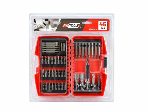 AWTOOLS S2 SKRUETRÆKKER BIT-SÆT 45 stk.