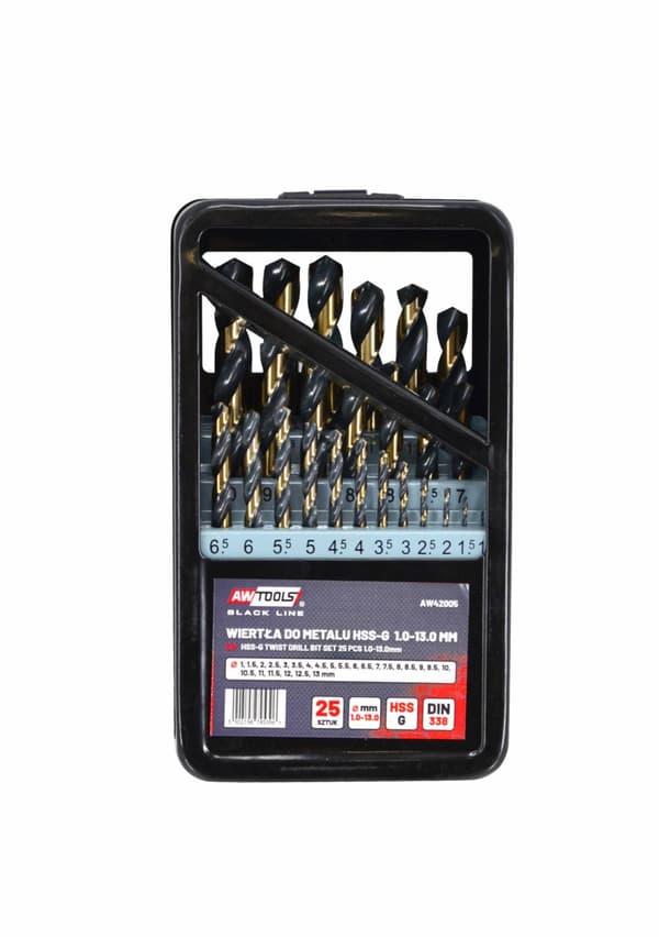 AWTOOLS METAL HSS M2 PORASARJA. 25 kpl. /1.0-13.0mm/ PREMIUM