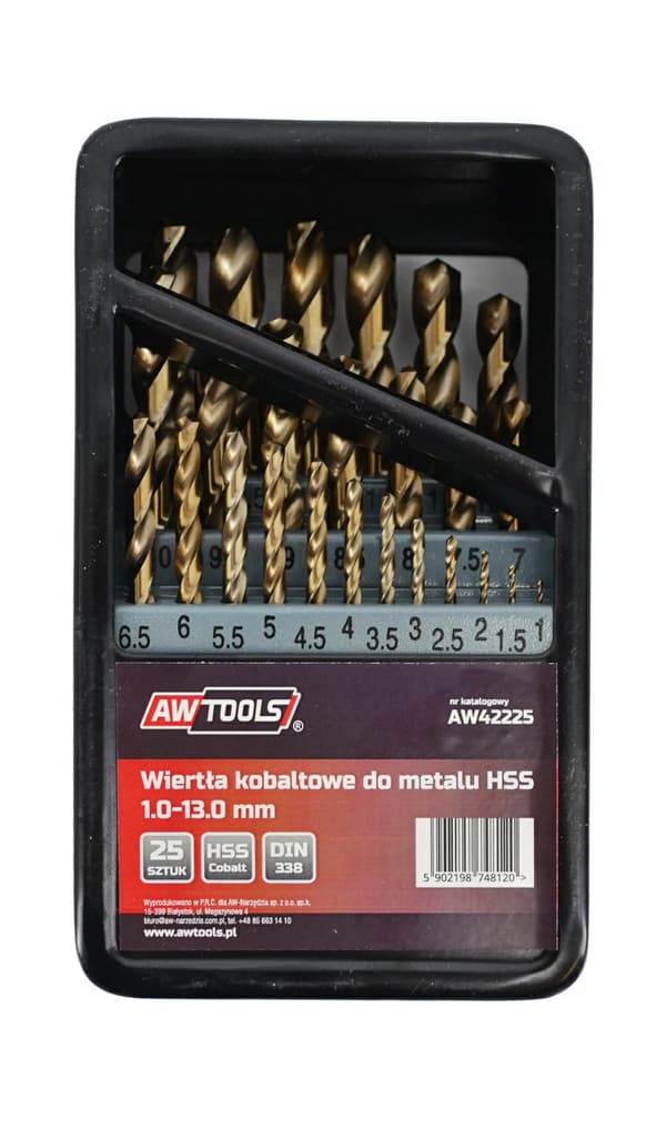 AWTOOLS METAL KOBALT BORESÆT 25 stk