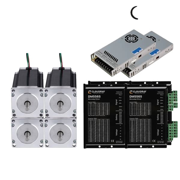 CNC Router Kit, 4-akset kontrol, høj moment stepper motor, stabil strømforsyning, 8mm