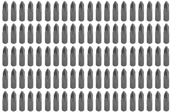 PZ2 x 25 mm skruetrækker bits, 100 stk.