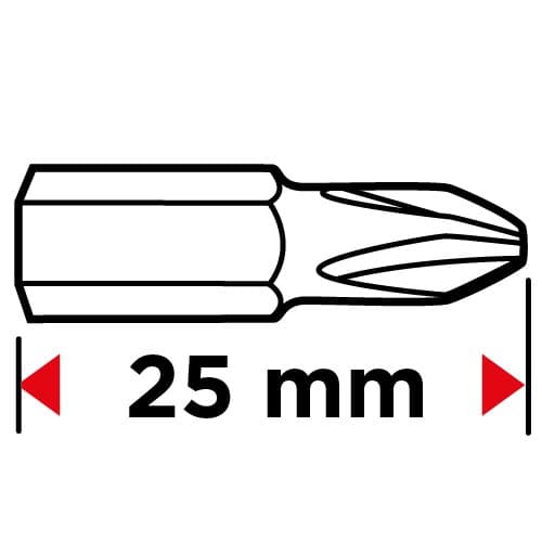 PZ2 x 25 mm skruetrækker bits, 100 stk.