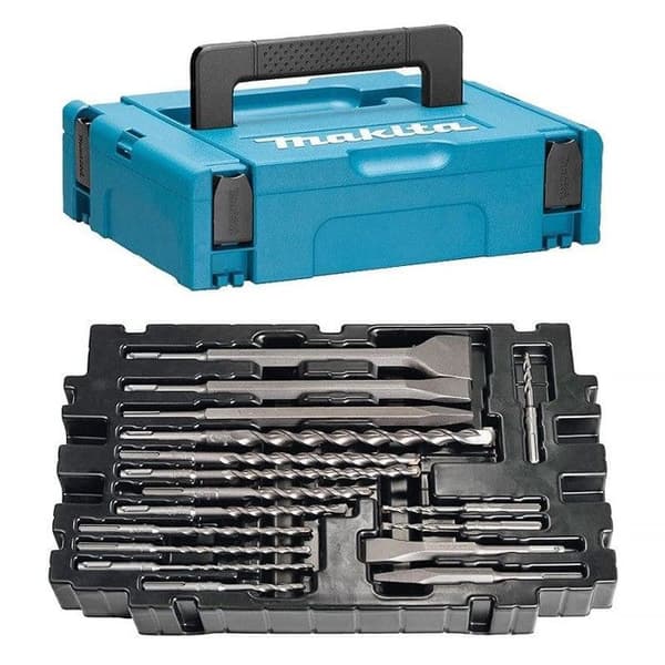 17 delar Makita B-52059 SDS+ borr och stämjärnset i MAKPAC