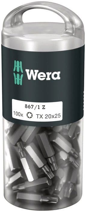 Skruvmejselbits - Wera skruvmejselhylsa - 05072446001 - 867/1 TORX(R) bits DIY 100, TX 10 x 25 mm, 100 stycken