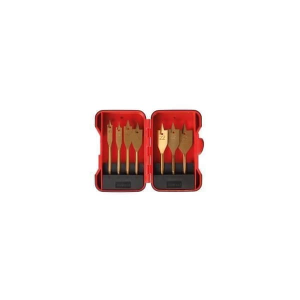 Platt träborrsats - PEREL - 7 st - Titanium