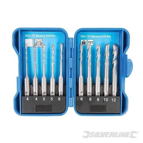 10 delar SDS Plus Masonry TCT borrset set 10 delar borr set, 4 - 12 mm