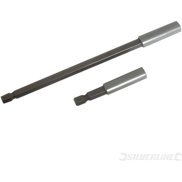 Skruvmejsel bitshållare - SILVERLINE - Set om 2 - Magnetisk 60 och 150 mm - 6-punkts skaft