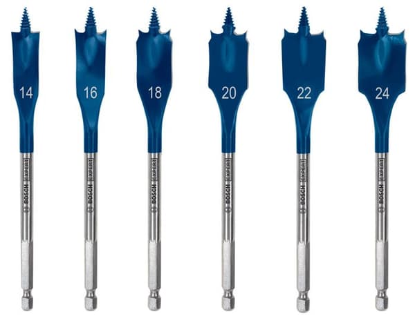 Platta borr - BOSCH - 2608900332 - 6 borr - 14-24 mm - Stål