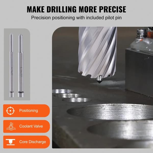13st 1"-djup ringformad frässats, HSS magnetisk borr, högkvalitativt material, hög kompatibilitet, smidig spånevakuering