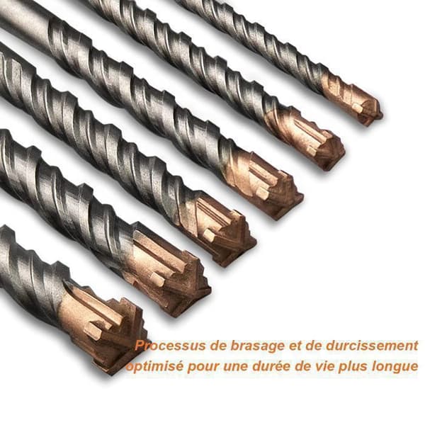 Betongborr, SDS-borr -160 mm-6 PCS-4 hårdmetallspetsar, mejselhammare Tillbehör - för borrning i betong, murverk