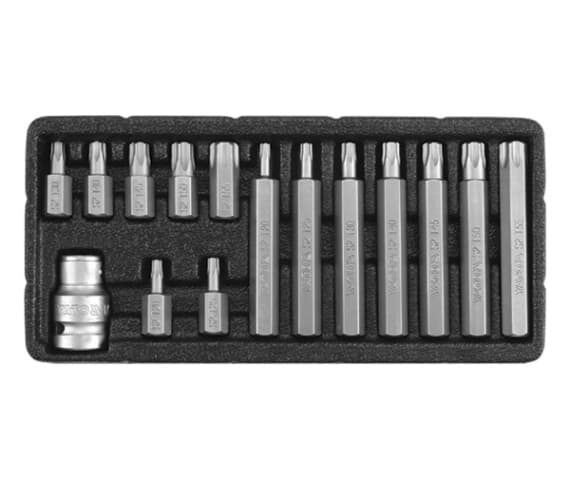 YATO TORX TÆVER 15 stk. MED HUL 0417