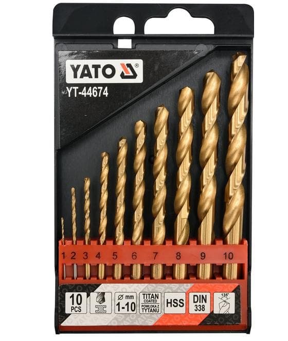 YATO HSS-TiN METAL BORESÆT 10 stk. 1-10 mm