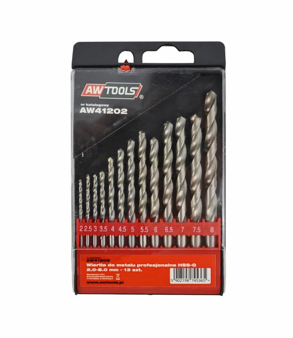 AWTOOLS METALBOR BORE HSS-G SÆT 13 stk. /2,5 - 8 mm/