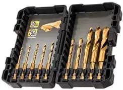 DEWALT METALL BORR HSS-TIN EXTREME IMPACT SET. 10 delar 3-12 mm HEX HANDTAG 1/4"
