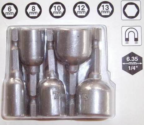 MAGNETTIPS MED STIK 5 stk. 6, 8, 10, 12, 13 mm