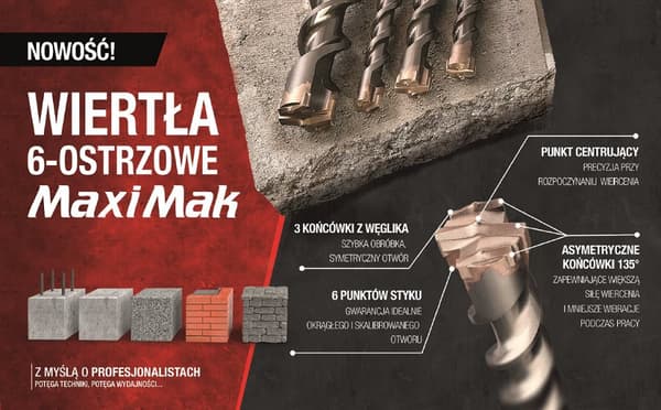 MAKITA SDS MAX BOR 25x 400x 540mm MAXI MAK 6-KLINGER