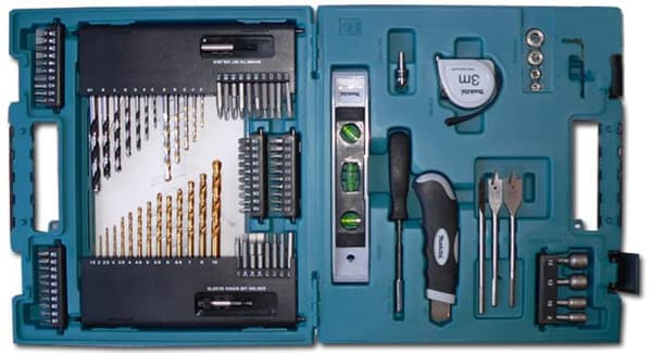 MAKITA SET MED BORRAR OCH VERKTYG 104 st D-31778
