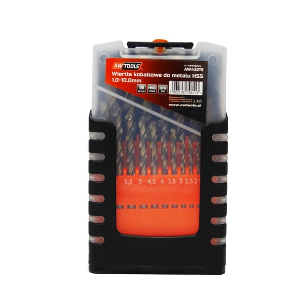 AWTOOLS METALBOR 1,0-10,0mm / KOBALT / SÆT MED 19 STK.